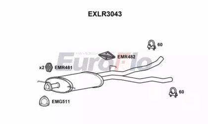 Средний глушитель выхлопных газов EuroFlo EXLR3043