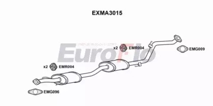 Средний глушитель выхлопных газов EuroFlo EXMA3015