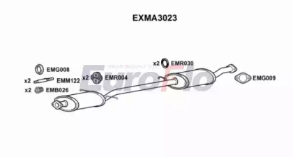 Средний глушитель выхлопных газов EuroFlo EXMA3023