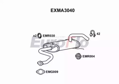 Средний глушитель выхлопных газов EuroFlo EXMA3040