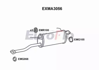 Средний глушитель выхлопных газов EuroFlo EXMA3056