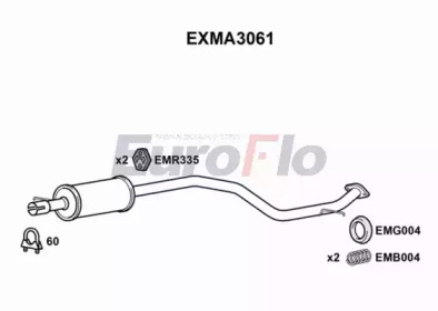 Средний глушитель выхлопных газов EuroFlo EXMA3061