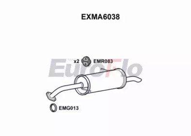 Глушитель выхлопных газов конечный EuroFlo EXMA6038