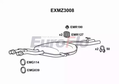 Средний глушитель выхлопных газов EuroFlo EXMZ3008