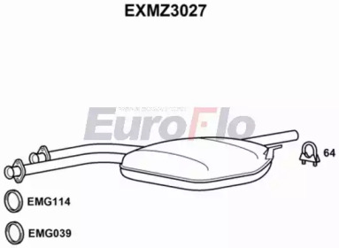 Средний глушитель выхлопных газов EuroFlo EXMZ3027