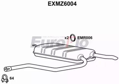 Глушитель выхлопных газов конечный EuroFlo EXMZ6004