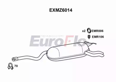 Глушитель выхлопных газов конечный EuroFlo EXMZ6014