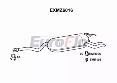 Глушитель выхлопных газов конечный EuroFlo EXMZ6016