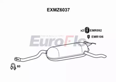 Глушитель выхлопных газов конечный EuroFlo EXMZ6037