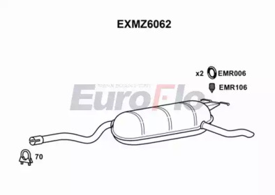 Глушитель выхлопных газов конечный EuroFlo EXMZ6062