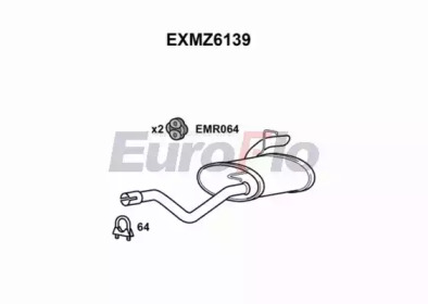 Глушитель выхлопных газов конечный EuroFlo EXMZ6139