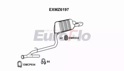 Глушитель выхлопных газов конечный EuroFlo EXMZ6197