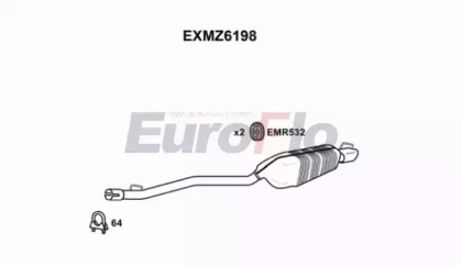 Глушитель выхлопных газов конечный EuroFlo EXMZ6198