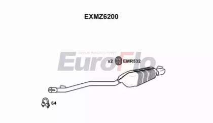 Глушитель выхлопных газов конечный EuroFlo EXMZ6200