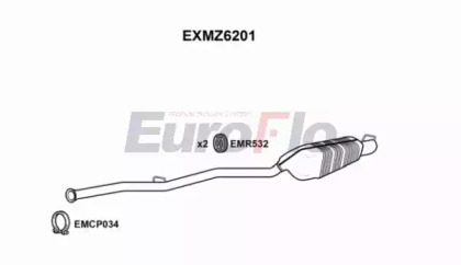 Глушитель выхлопных газов конечный EuroFlo EXMZ6201