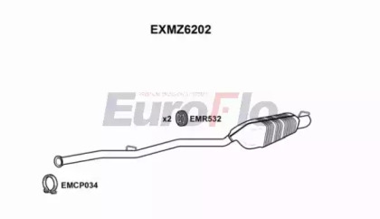 Глушитель выхлопных газов конечный EuroFlo EXMZ6202