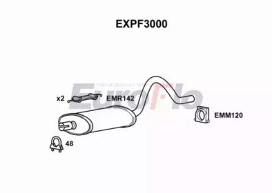 Средний глушитель выхлопных газов EuroFlo EXPF3000