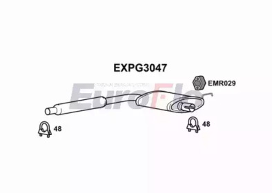 Средний глушитель выхлопных газов EuroFlo EXPG3047