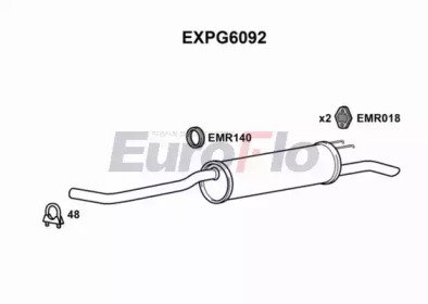 Глушитель выхлопных газов конечный EuroFlo EXPG6092