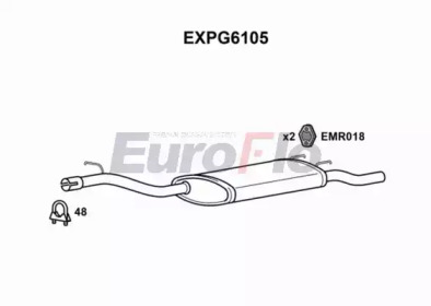 Глушитель выхлопных газов конечный EuroFlo EXPG6105