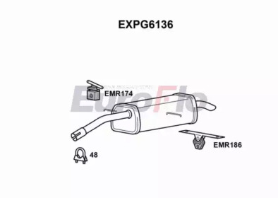 Глушитель выхлопных газов конечный EuroFlo EXPG6136