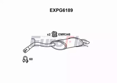 Глушитель выхлопных газов конечный EuroFlo EXPG6189