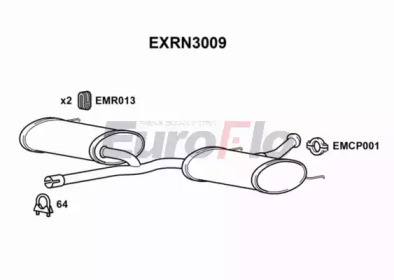 Средний глушитель выхлопных газов EuroFlo EXRN3009