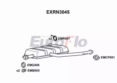 Средний глушитель выхлопных газов EuroFlo EXRN3045