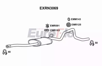 Средний глушитель выхлопных газов EuroFlo EXRN3069