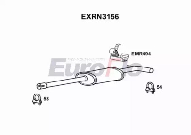 Средний глушитель выхлопных газов EuroFlo EXRN3156