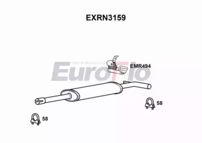 Средний глушитель выхлопных газов EuroFlo EXRN3159