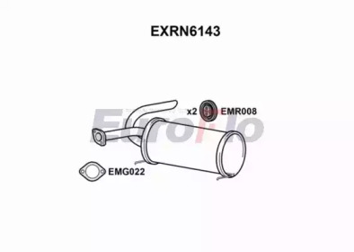 Глушитель выхлопных газов конечный EuroFlo EXRN6143