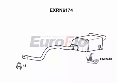 Глушитель выхлопных газов конечный EuroFlo EXRN6174