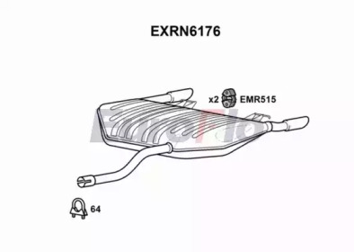 Глушитель выхлопных газов конечный EuroFlo EXRN6176