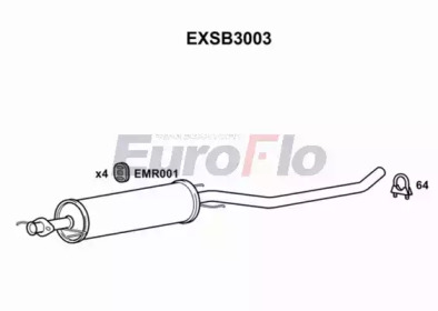 Средний глушитель выхлопных газов EuroFlo EXSB3003