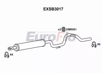 Средний глушитель выхлопных газов EuroFlo EXSB3017