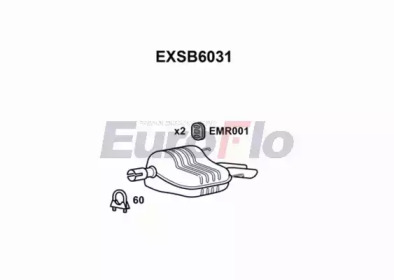 Глушитель выхлопных газов конечный EuroFlo EXSB6031