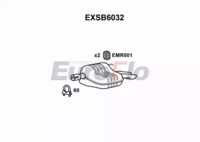 Глушитель выхлопных газов конечный EuroFlo EXSB6032