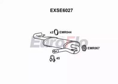 Глушитель выхлопных газов конечный EuroFlo EXSE6027