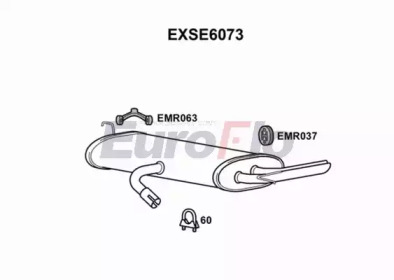 Глушитель выхлопных газов конечный EuroFlo EXSE6073