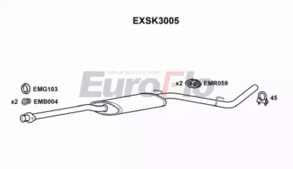 Средний глушитель выхлопных газов EuroFlo EXSK3005