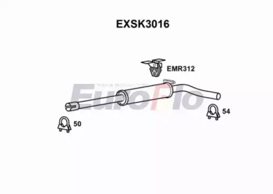 Средний глушитель выхлопных газов EuroFlo EXSK3016