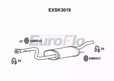 Средний глушитель выхлопных газов EuroFlo EXSK3019