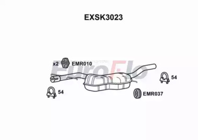 Средний глушитель выхлопных газов EuroFlo EXSK3023