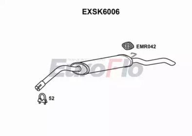 Глушитель выхлопных газов конечный EuroFlo EXSK6006