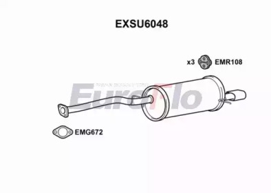 Глушитель выхлопных газов конечный EuroFlo EXSU6048