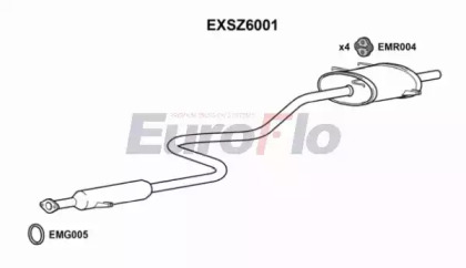 Глушитель выхлопных газов конечный EuroFlo EXSZ6001