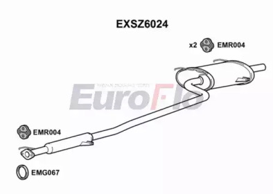 Глушитель выхлопных газов конечный EuroFlo EXSZ6024