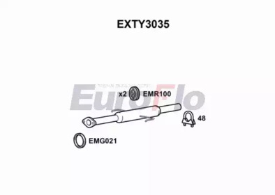 Средний глушитель выхлопных газов EuroFlo EXTY3035