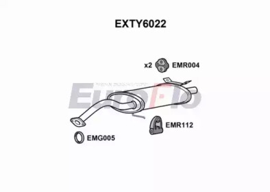 Глушитель выхлопных газов конечный EuroFlo EXTY6022